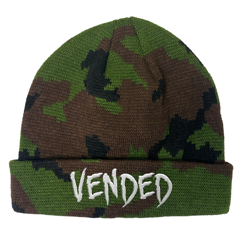 Vended "Text Logo" Beanie in Camo